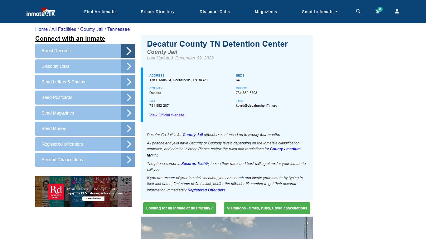 Decatur County TN Detention Center - Inmate Locator - Decaturville, TN